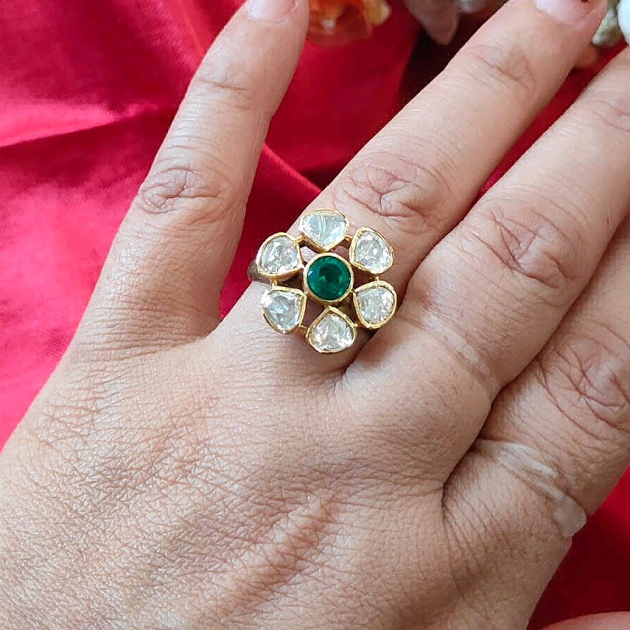 Green Moissanite Ring
